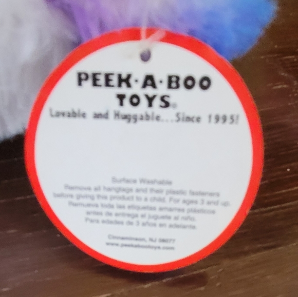 Peek A Boo Toys Multicolor Stuffed Plush Teddy Bear Plush Glitter Eyes 10-1/2” - Picture 5 of 5